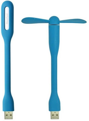 Galexy Combo for Mobile Laptop LIGHT + FAN USB Fan, Led Light Blue