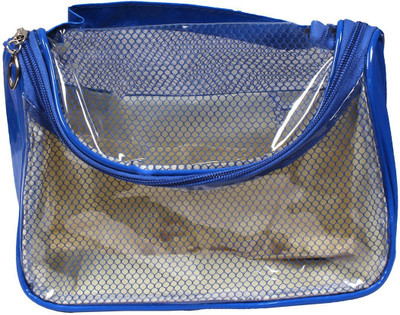 

Pretty Krafts Blue Color Transparent PVC Makeup cum Vanity Box(Blue)