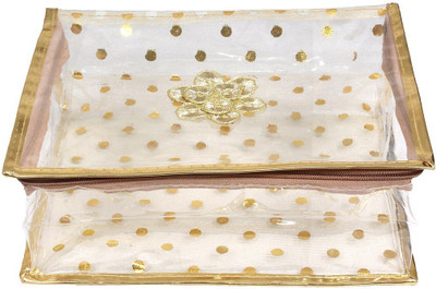 

Pretty Krafts Golden Color Transparent PVC Makeup cum Vanity Box(Golden)