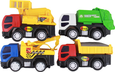 

Tickles City Service Garbage Truck Pull Along Vehical for Kids Set of 4 for Kids 3 Years Plus(Multicolor)