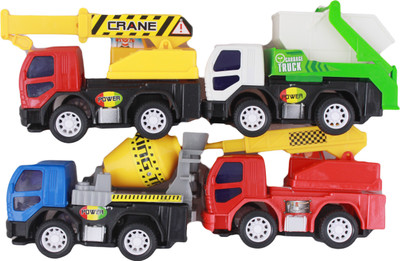

Tickles City Service Building Construction Truck Pull Along Vehical Truck for Kids (Set of 4) for Kids 3 Years Plus(Multicolor)