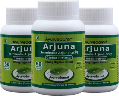

Ayurvedamrit Terminalia Arjuna, For Cardiac Care Herbal Supplement - 60 Veg Capsule (Pack Of 3)(180 No)