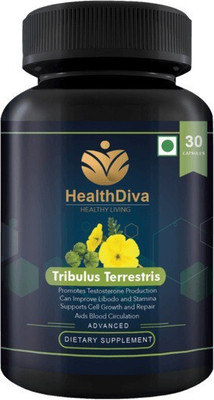 

HealthDiva Tribulus Terrestris, Tribulus Terrestri 40% Standardazised Extract 250mg-Promotes(30 No)