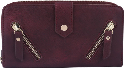 

ELLE Women Casual Maroon Artificial Leather Wallet(11 Card Slots), Red