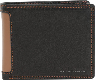 

Calfnero Men Multicolor Genuine Leather Wallet(7 Card Slots), Black-camel