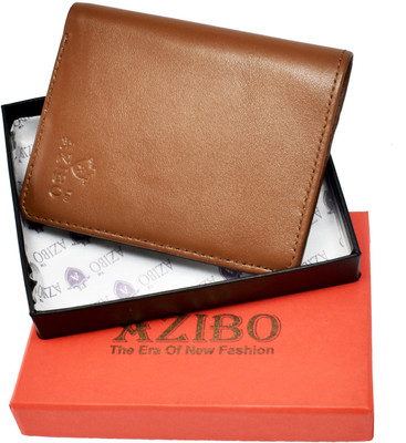 

Azibo Men Beige Genuine Leather Wallet(5 Card Slots), Rust