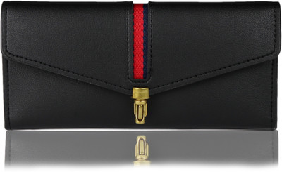 

iSweven Girls Black Artificial Leather Wallet(10 Card Slots)
