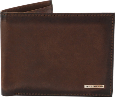 

Peter England Men Brown Genuine Leather Wallet(8 Card Slots)