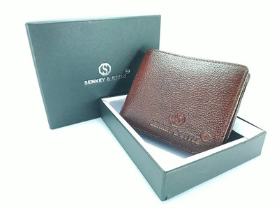 

SENKEY STYLE Men Casual Brown Genuine Leather Wallet(6 Card Slots)