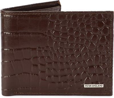 

Peter England Men Brown Genuine Leather Wallet(8 Card Slots)
