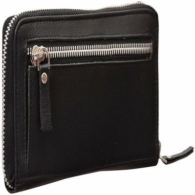 

Leatherman Women Travel Black Genuine Leather Wallet(11 Card Slots)