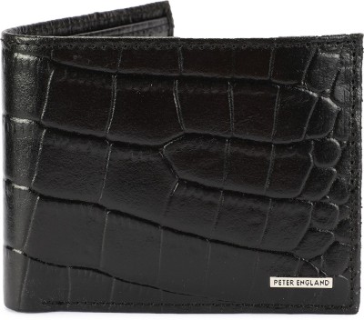 

Peter England Men Black Genuine Leather Wallet(8 Card Slots)