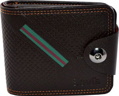 

BOVI'S Men Brown Artificial Leather Wallet(9 Card Slots), Dark brown