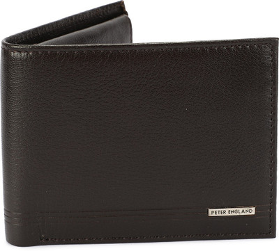 

Peter England Men Brown Genuine Leather Wallet(4 Card Slots)