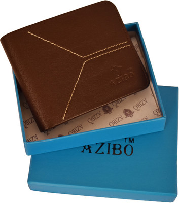 

Azibo Men Casual Brown Genuine Leather Wallet(8 Card Slots)
