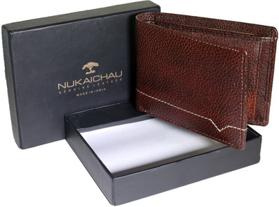 

NUKAICHAU Men Brown Genuine Leather Wallet(9 Card Slots)