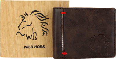 

wild hors Men Brown Genuine Leather Wallet(8 Card Slots)