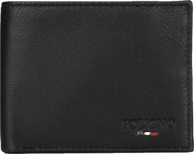 

FOLIGNO Men Formal Black Genuine Leather Wallet(6 Card Slots)