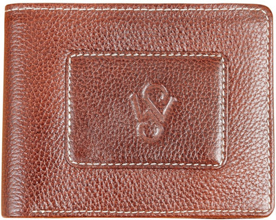 

white stone Men Brown Genuine Leather Wallet(4 Card Slots)