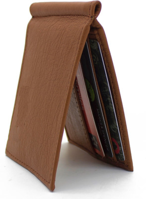 

MS Men Casual Tan Artificial Leather Money Clip(6 Card Slots), Brown