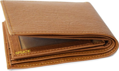 

SPLICE Men Tan Genuine Leather Wallet(9 Card Slots)