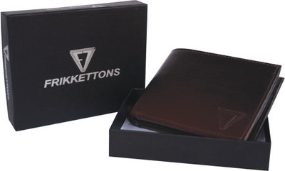 

FRIKKETTONS Men Brown Genuine Leather Wallet(3 Card Slots)