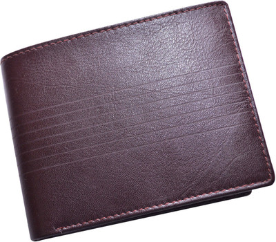 

CUT THE CHASE Men Casual Maroon Genuine Leather Wallet(3 Card Slots), Brown