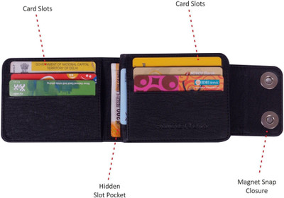

FRIKKETTONS Men Black Genuine Leather Card Holder(9 Card Slots)