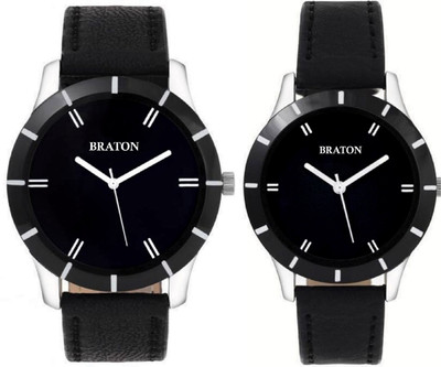 BRATON BT11302111NL01A New Generation Black Dial Black Genuine Leather Strap Analog Wrist Analog Watch  - For Men & Women