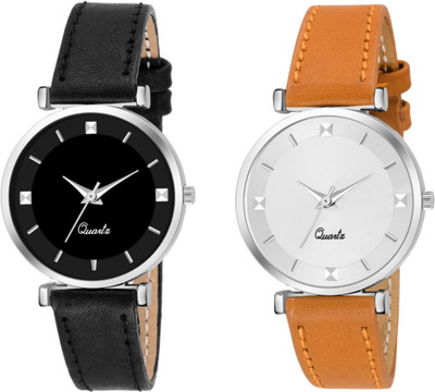 

Celora AV-116 Black White Dial Leather Strap Stylish Combo Watch - For Men