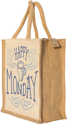 

Nisol Happy Monday Waterproof Lunch Bag(Beige, 12 inch)