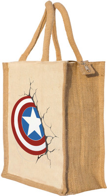 

Nisol Cracken Shield Captain America Waterproof Lunch Bag(Beige, 12 inch)