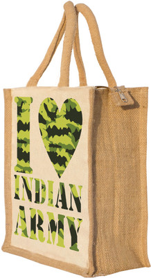 

Nisol I Love Indian Army Waterproof Lunch Bag(Beige, 12 inch)