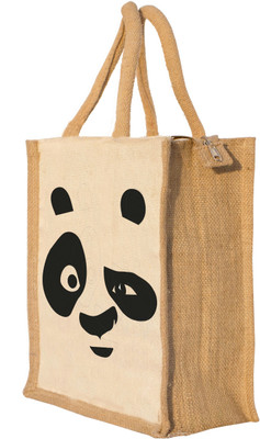 Nisol Panda Face Waterproof Lunch Bag(Beige, 12 inch)