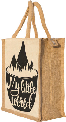 

Nisol My Little World Coffee Waterproof Lunch Bag(Beige, 12 inch)
