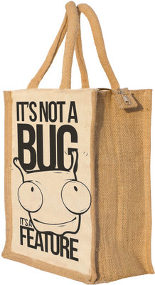 

Nisol It's Not a Bug, It’s a Feature Waterproof Lunch Bag(Beige, 12 inch)