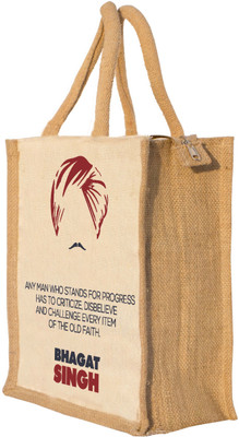 

Nisol Bhagat Singh Thought Turban & Moustache Waterproof Lunch Bag(Beige, 12 inch)