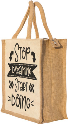

Nisol Stop Dreaming Start Doing Waterproof Lunch Bag(Beige, 12 inch)