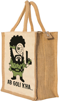 

Nisol Ab Goli Khaa Gabbar Waterproof Lunch Bag(Beige, 12 inch)
