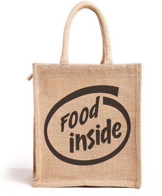 

H&B All Purpose Reusable Jute Bag for Men and Women Waterproof Lunch Bag(Beige, 11 L)