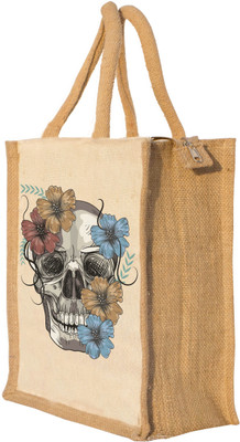 

Nisol Skull & Flowers Waterproof Lunch Bag(Beige, 12 inch)