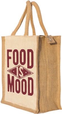 

Nisol Food is Mood Waterproof Lunch Bag(Beige, 12 inch)