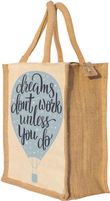 

Nisol Dreams Don’t Work Waterproof Lunch Bag(Beige, 12 inch)