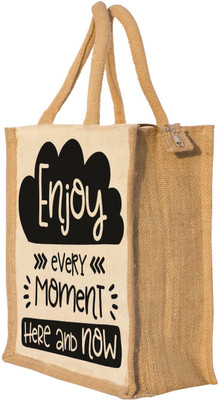 

Nisol Enjoy Every Moment Waterproof Lunch Bag(Beige, 12 inch)