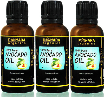

Donnara Organics 100% Pure Avocado oil- Natural & Undiluted Combo pack of 3 bottles of 30 ml(90 ml)(90 ml)