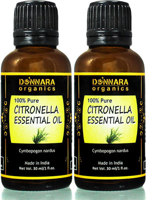 

Donnara Organics 100% Pure Citronella Essential oil- Natural & Undiluted Combo pack of 2 bottles of 30 ml(60 ml)(60 ml)