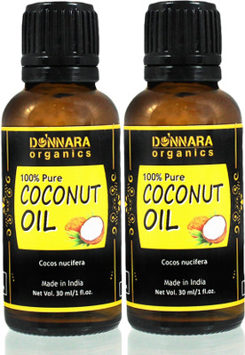 

Donnara Organics 100% Pure Virgin Coconut oil- Natural & Undiluted Combo pack of 2 bottles of 30 ml(60 ml)(60 ml)