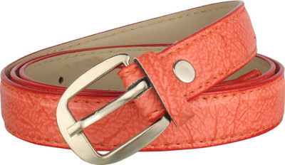 

SAE Men Casual Orange Genuine Leather Belt, Red