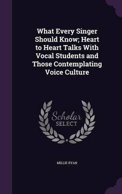 What Every Singer Should Know; Heart to Heart Talks With Vocal Students and Those Contemplating Voice Culture(English, Hardcover, Ryan Millie)