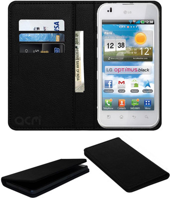 ACM Flip Cover for Lg Optimus P970(Black, Cases with Holder)